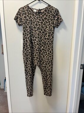 Smash + Tess Taupe and Black Leopard Print Kids One-Piece